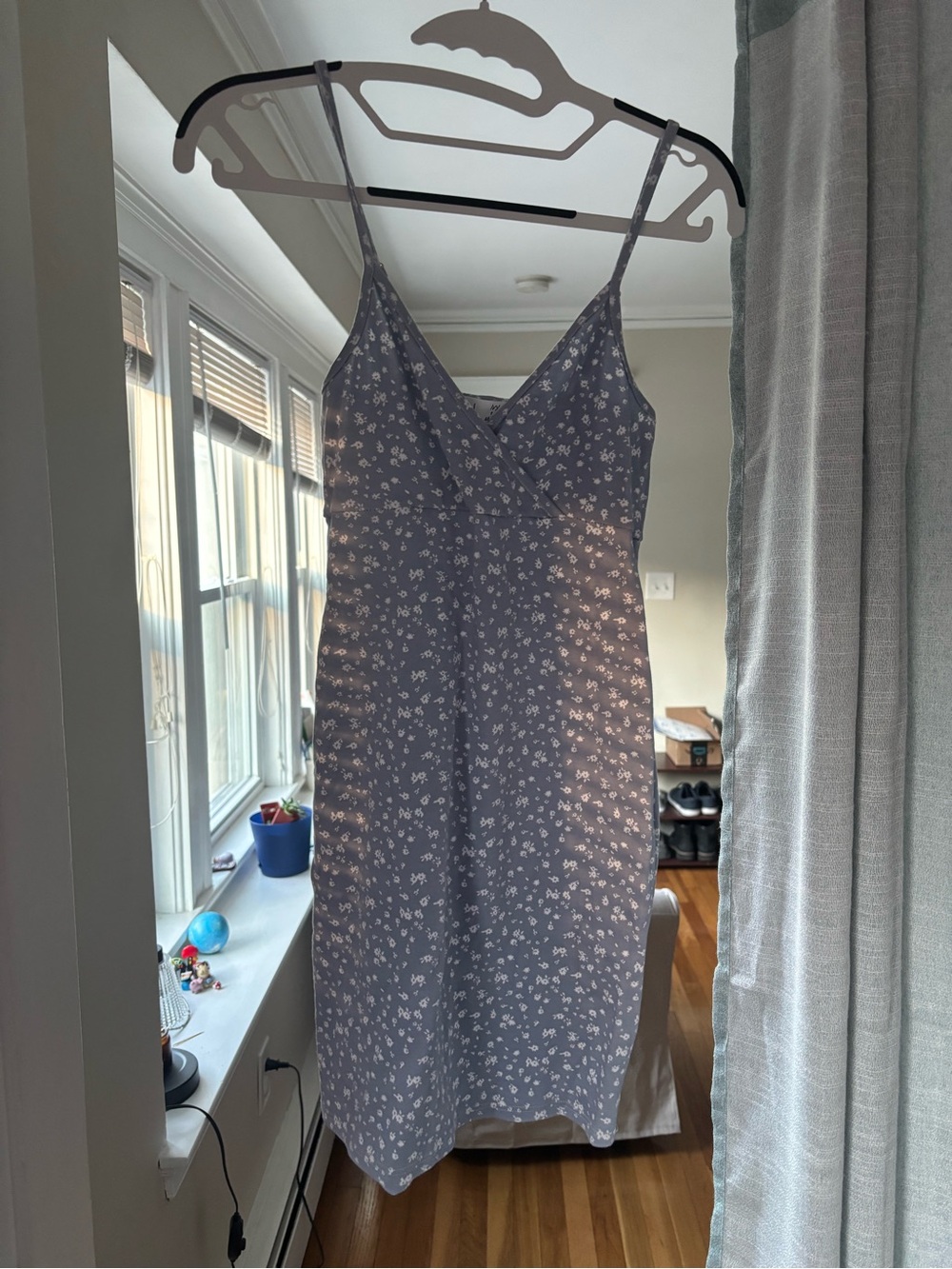 Tilly's Dusty Blue Floral Slip Dress
